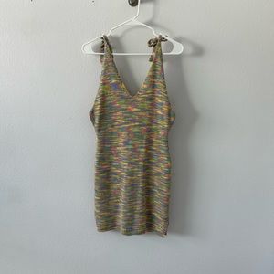 Multicolor Rainbow Knit Dress Mini Bodycon